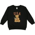 thumbnail image 2 of Inktastic Patriotic USA Teddy Bear with American Flag Toddler Sweatshirt, 2 of 4