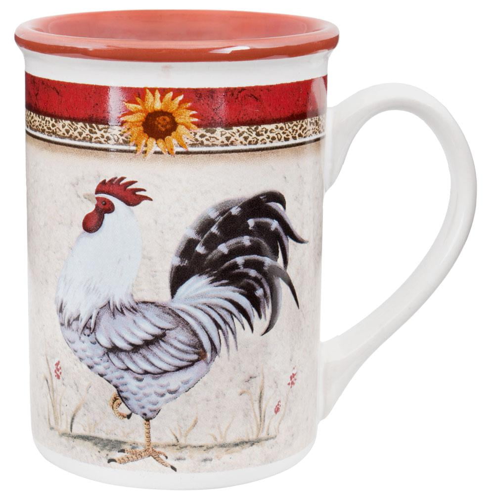 Rooster Morning Call Brown Coffee Mug