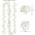 thumbnail image 5 of Artificial Cherry Flower Vines 4PCS Fake Hanging Plant Silk Flowers Garland for Home Wedding Garden Party Arch Office Decor, White, 5 of 9