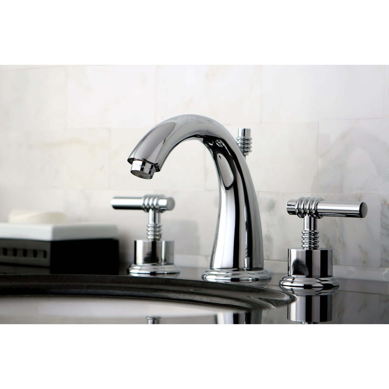 Kingston Brass KS2967ML 8-Inch Widespread Lavatory Faucet, Brushed Nickel/Polished Chrome