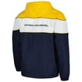 thumbnail image 3 of Men's G-III Sports by Carl Banks Navy Michigan Wolverines Center Line Half-Zip Raglan Hoodie Jacket, 3 of 3