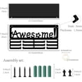 thumbnail image 2 of 1Set Medal Trophy Holder Display Medal Hangers Sports Rack Wall Mounted Frame Iron Hooks Shelf Metal Medal Hanger for Hanging Running Football Gymnastics Athlete Medals 15.7 x 7.9Inch -Awesome, 2 of 9