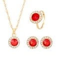 thumbnail image 2 of Fiudx Conjunto de Joyas de Cristal, Elegante Collar con Colgante Redondo, Impresionante Par de Pendientes, Hermosa Pulsera, Perfecto para Fiestas o Regalos, Ideal para Mujeres y Niñas, Especial de Sa, 2 of 6