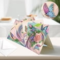 thumbnail image 4 of 6pcs Diamond Painting Kit Greeting Cards Vibrant Floral Theme 5D Handcrafted Art Birthday Holiday Gift Cards with Envelopes, 4 of 7