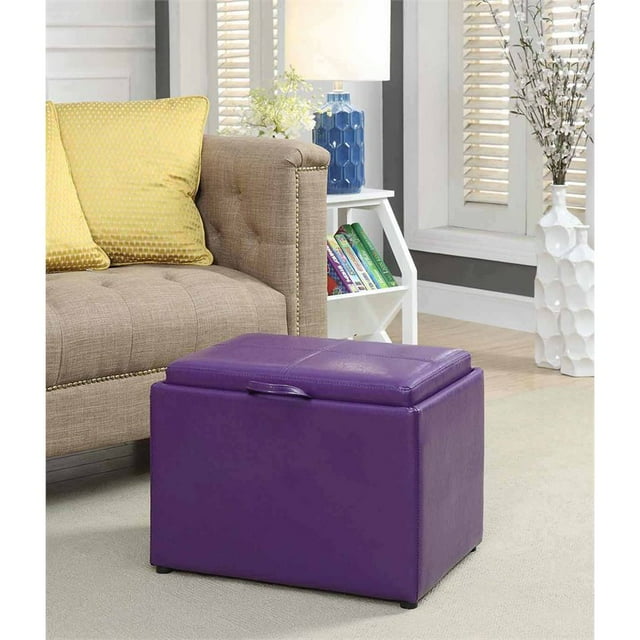 Convenience Concepts Designs4Comfort Pouf de Rangement d'Appoint, Violet