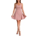 thumbnail image 1 of Vestido de cóctel sin mangas con escote corazón y corte en A de INSPIRE CHIC para mujeres L Rosa, 1 of 6