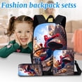 thumbnail image 4 of 3Pcs Fashionable Superhero Style Backpack Kit for Teens with Spider Lunch Tote and Pencil Holder Large Capacity Lightweight Schoolbag for Travel and Classroom Use, 4 of 5