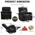 thumbnail image 2 of AENKYO 360° Swivel Recliner with Massage & Heat, Adjustable Rocking Chair with Side Pockets, Black, 2 of 10