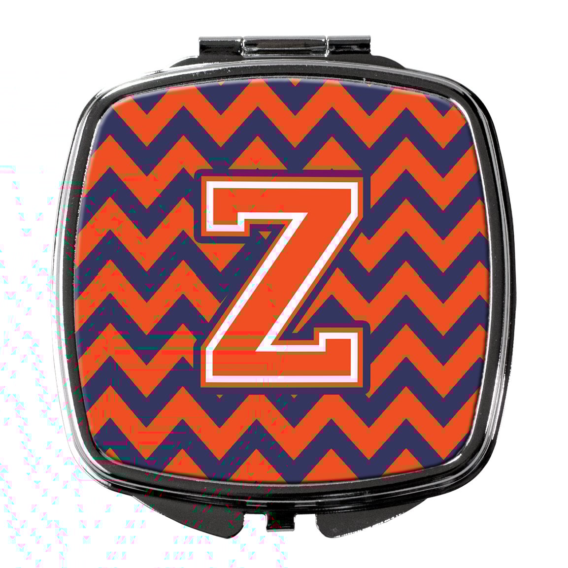 Letter Z Chevron Orange and Blue Compact Mirror CJ1042-ZSCM