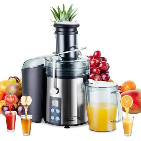 

Juicer Machines Lcd Monitor 1100W Centrifugal Juicer With 3 Big Mouth Feed Chute Anti-Drip Tainless-Steel Filter Easy Clean Included Brush