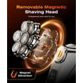 thumbnail image 6 of Obacre  7D Head Shavers for Bald Men, Waterproof Wet or Dry Electric Razor for Men/Women, 5-in-1 Detachable Head Shaver, Grooming Kit, LED Display/Type-C Charge, Travel-Friendly, Portable-Steel Gray, 6 of 7