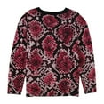 thumbnail image 2 of DKNY Womens Pink Printed Long Sleeve Crew Neck Button Up Sweater S, 2 of 2