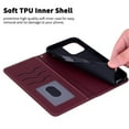 thumbnail image 5 of Allytech Wallet Case for Samsung Galaxy A21s Credit Card Slots Holder Slim PU Leather Folio Flip Wallet Phone Case, Winered, 5 of 6