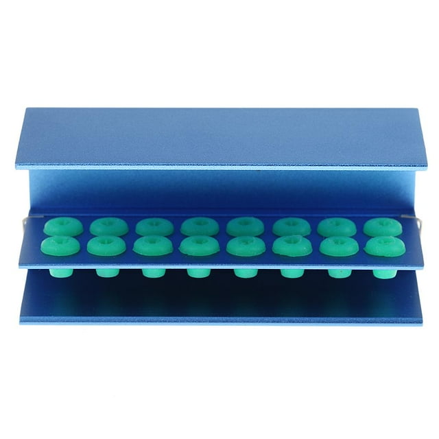S SERENABLE 16 Holes Dental Holder Block Autoclave Disinfection Box Equipment Blue