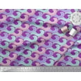 thumbnail image 3 of Soimoi Purple Rayon Fabric Artistic Waves Abstract Printed Craft Fabric by the Yard 56 Inch Wide, 3 of 3