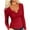 Red, variant on HAiming Womens Ribbed Knitted Tops Solid Color Long Sleeve V Neck Slim Bottom Shirts Fall Winter Casual Basic Blouse