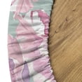 thumbnail image 5 of Ambesonne Floral Fitted Round Tablecloth, Pastel Tone Peony Flowers, 56"- 60" Diameter, Pale Pink Almond Green, 5 of 5