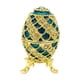 thumbnail image 1 of Caja de baratijas con forma de huevo de Pascua, adorno decorativo, organizador de joyas con forma de huevo de Fabergé. Azul, 1 of 9