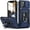 Blue-Two Way Stand, variant on for iPhone 12/12 Pro Case with Slide Camera Cover Drop Tested Military Grade Heavy Duty Protective Durable Sturdy Rotate Ring Kickstand Phone Case for iPhone 12/12 Pro(Black)