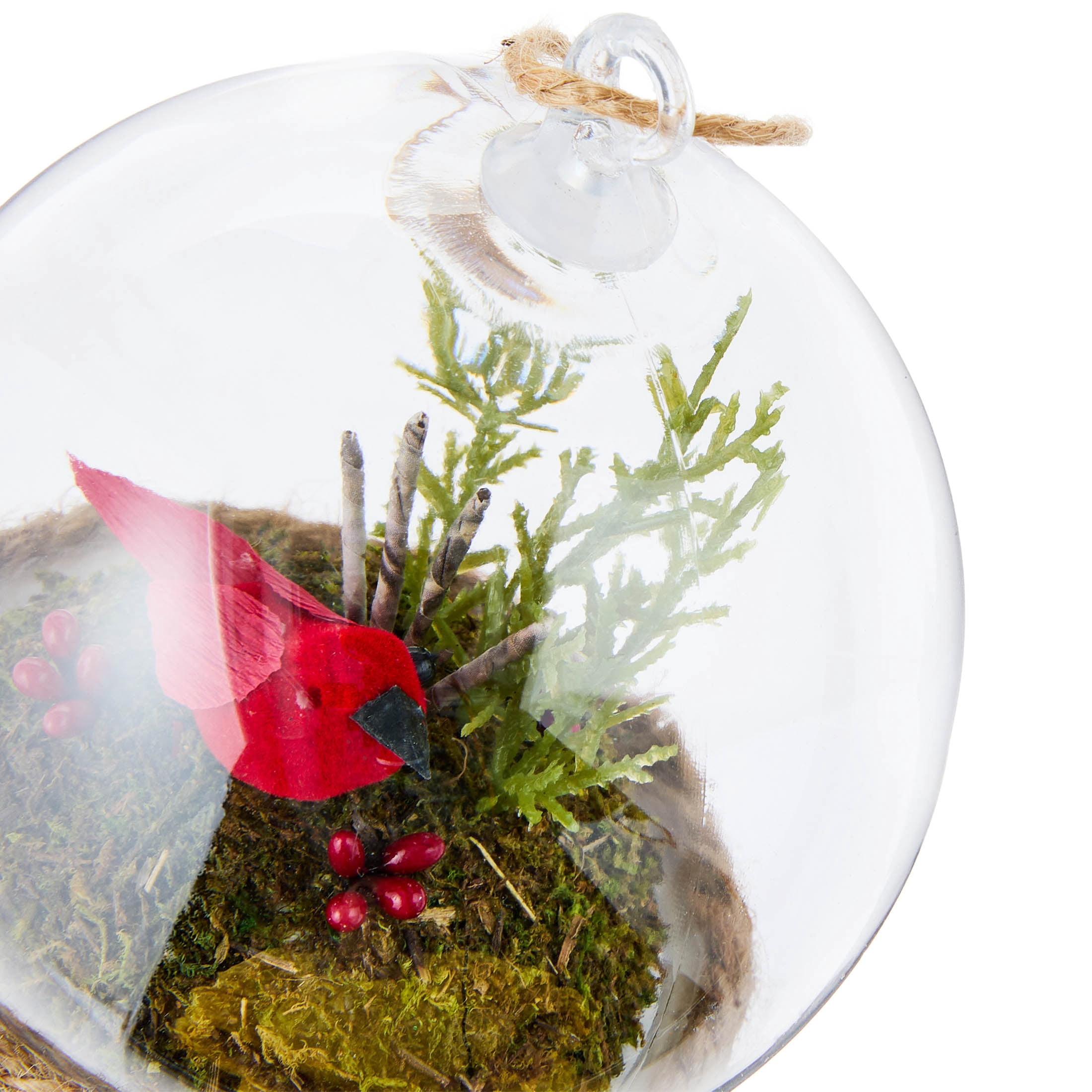 4-Count Multicolor Cardinal Scene in Ball Shatterproof Christmas Ornaments, 4", by Holiday Time