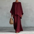 thumbnail image 4 of Women's Simple Loose Linen Blend Shirt and Wide-Leg Pants Set, 4 of 5