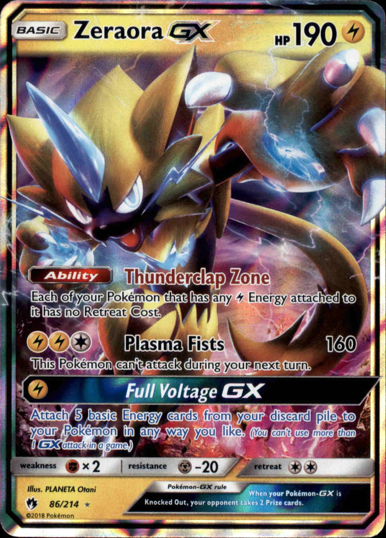 Pokemon Lost Thunder Zeraora-GX #86 - Walmart.com - Walmart.com