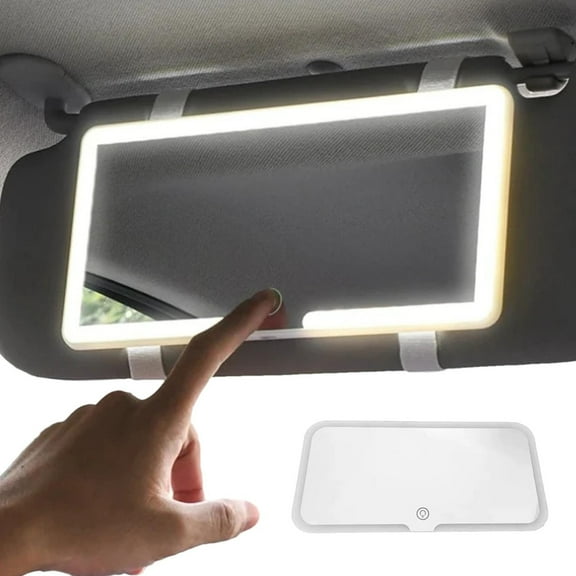 TyTqxy Car Sun Visor Vanity Mirror, Car Vanity Mirror with Lights, Rechargeable Car Mirror Dimmable Touch Control Travel Makeup Mirror for Car Truck Suv