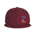 thumbnail image 3 of DouZhe Flat Brim Cap Snapback Hat, Letter Z Usa Flag Stickers Prints Adjustable Red Adult Baseball Cap, 3 of 6