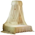 thumbnail image 1 of Dôme Universel Entrée Simple Filet Fin Rideau en Dentelle Style Princesse Décoration de Chambre Installation Facile Beige, 1 of 7