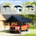 thumbnail image 6 of Snubbull 10x20 FT Upgraded Replacement Canopy Top Cover, Heavy-Duty Oxford Fabric for Outdoor Carport, Garage Shelter, Party Tent (Includes 34 Ball Bungees, Frame Not Included) Navy, 6 of 6