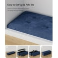 thumbnail image 5 of YEXJ Folding Storage Ottoman Bench, Multi-Functional Ottoman Foot Rest, End of Bed Bench, Storage Chest for Living Room, Bedroom, Hallway, Entryway, Holds Up to 700 lbs-15"D x 43"W x 15"H-Navy Blue, 5 of 9