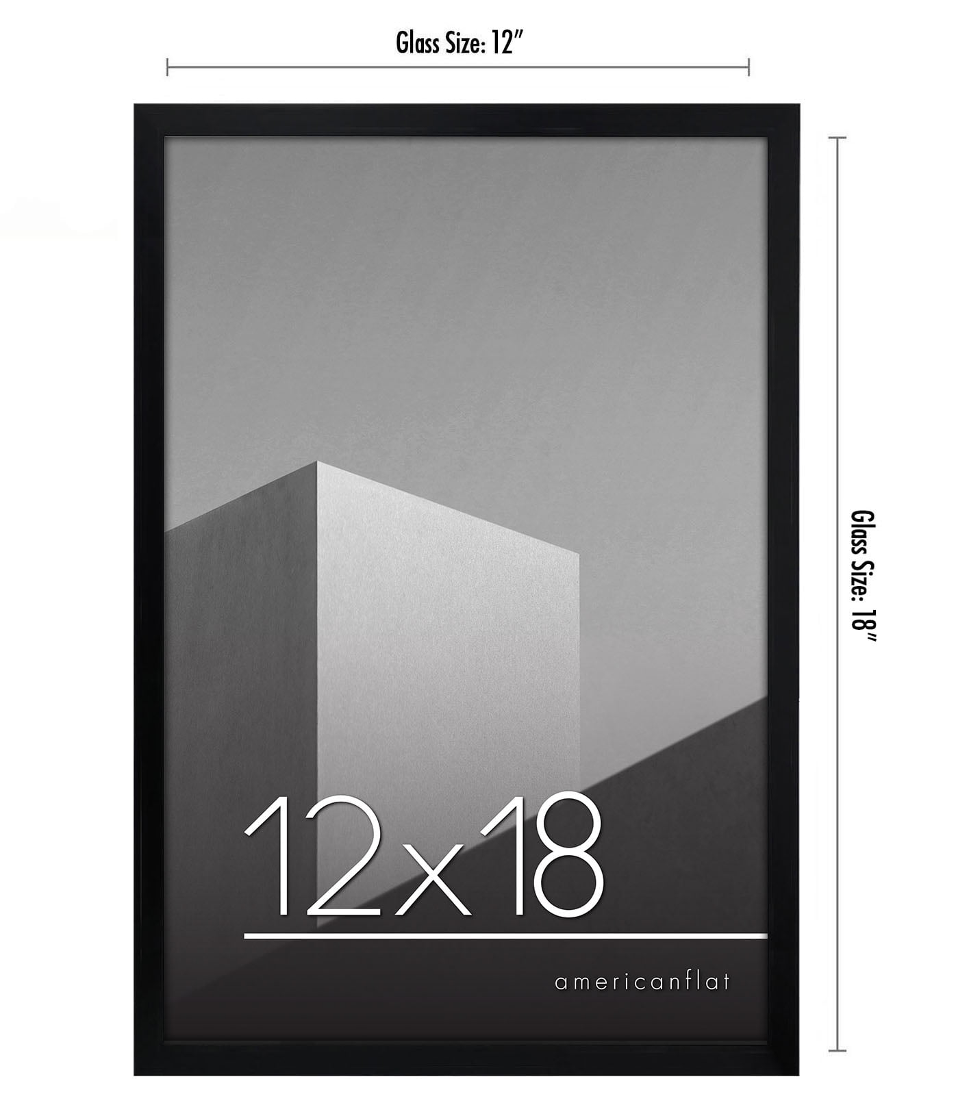 Americanflat 12-Pack Picture Frame with Polished Plexiglass, Black