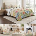 thumbnail image 6 of King Quilt Set 96''x106'', Spring Summer Botanical Lightweight Summer Bedspread Coverlet Set with 2 Pillow Shams, Butterfly Floral Vintage Breathable All Season Quilt Bedding for Bedroom/Guest Room, 6 of 9