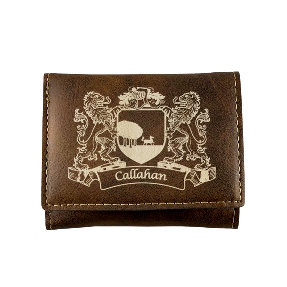 Callahan Irish Coat of Arms Rustic Leather Wallet