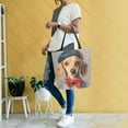thumbnail image 4 of FORMRS Womens Canvas Tote Bag with Zipper Inner Pocket Shoulder Handbag, Yellow Dog Artist, 4 of 7