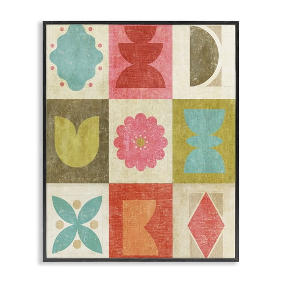 Stupell Industries Modern Happy Dance Geometrics Black Framed Giclee Art, 11 x 14, by Suzanne Nicoll