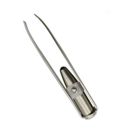 Led Eyebrow Tweezer With 3 Button Batteries Eyelash Hair Remover