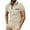 #02Beige, variant on Men Classic Polo T Shirts Short Sleeve Contrast Collar Cuff Design Slim Casual Golf Shirts With Chest Pocket L