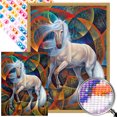 thumbnail image 1 of 5D DIY Taladro Parcial AB Diamante Pintura Caballo 45x60cm Blanco, 1 of 9