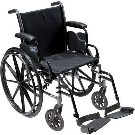 Drive Medical Cruiser III Light Weight Wheelchair with Flip Back Removable Desk Arms and Swing Away Footrest