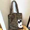 thumbnail image 2 of Leopard Print Hello Kitty Shopping Bag Portable Kawaii Cute Storage Bag Gift, 2 of 5