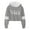 01_Grey, variant on QUOTAY Girls Short Cropped Hoodie Loose Casual Pullover with Letter Print and Striped Long Sleeves Cute Sweatshirt Top for Everyday Wear Hoodies for Girls 02_Black,3-4 Years