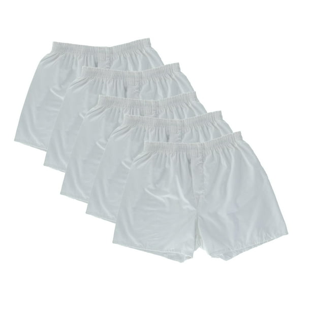 Fruit of the Loom Men`s 5pk White Boxers, S, White