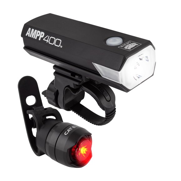CATEYE - AMPP400 Faro de bicicleta recargable por USB/Luz trasera USB ORB-RC COMB0
