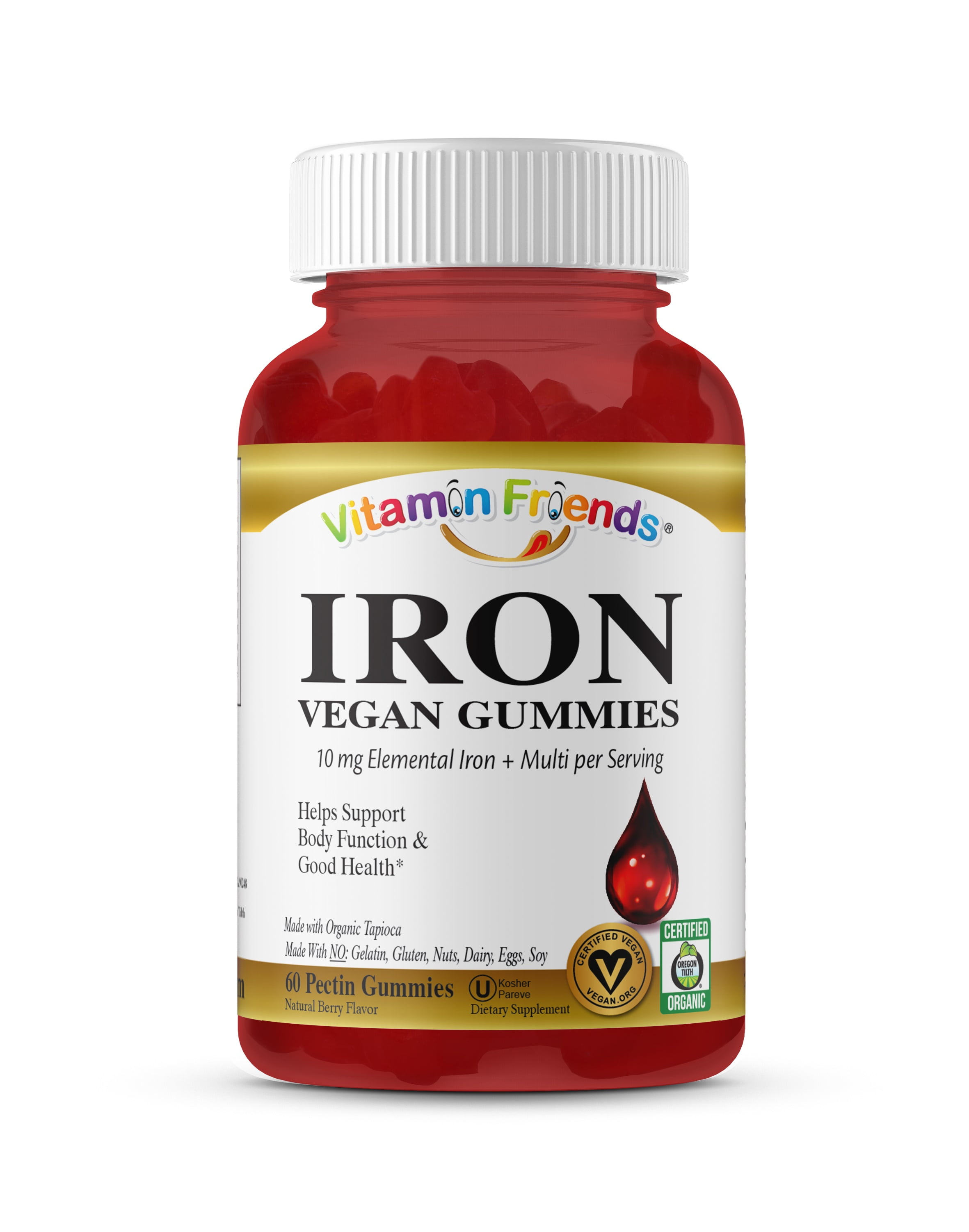 Vitamin Friends Iron Adult Gummies Strawberry 60 Gummies Walmart