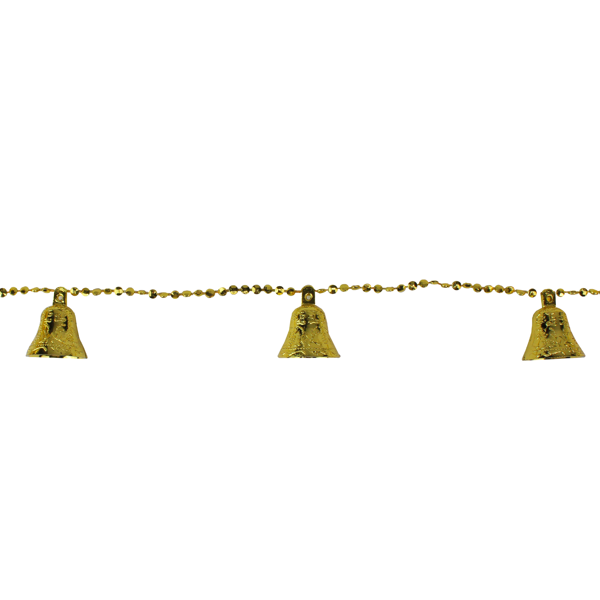 9' Gold Bell Shaped Beaded Christmas Garland