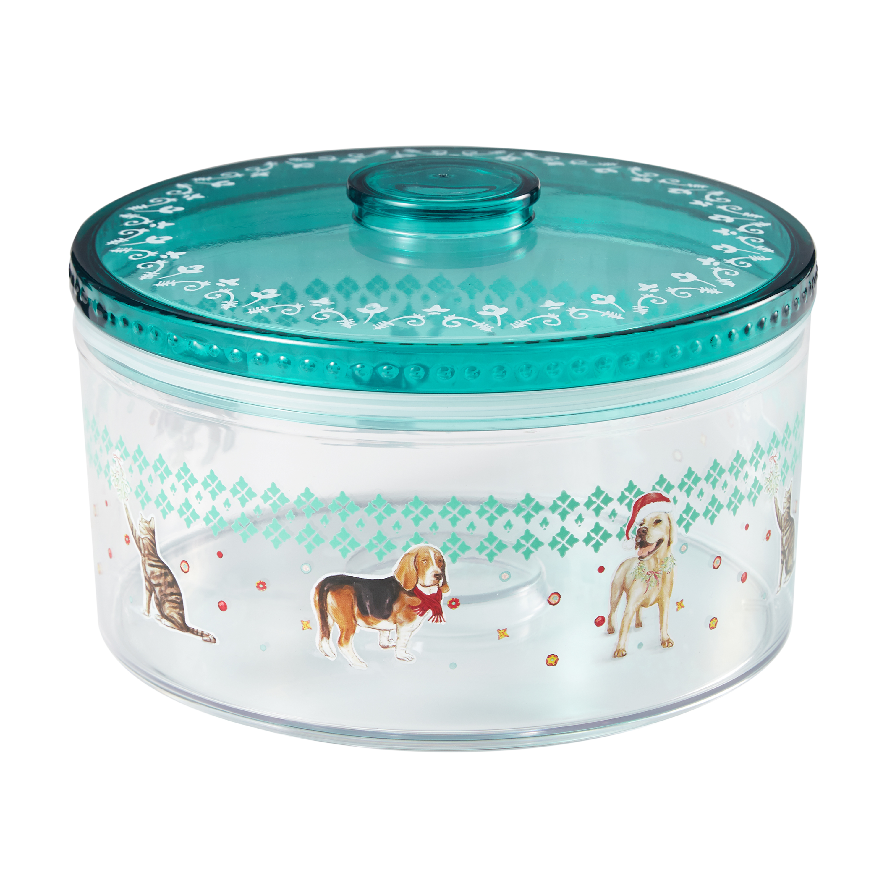 The Pioneer Woman 2pk Treat Container -Cheerful Rose and Dogs & Cats