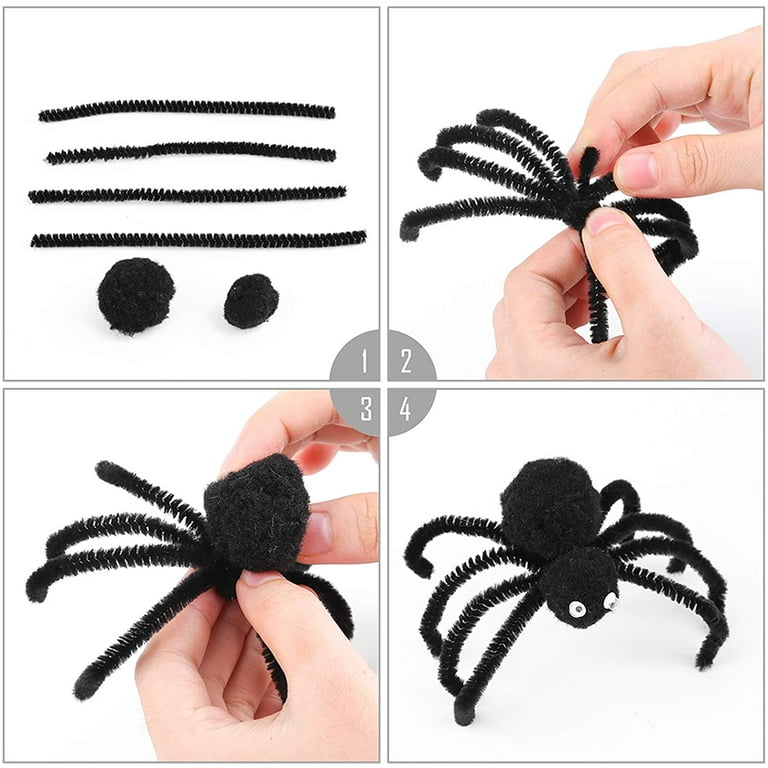 Iooleem 200pcs Black Pipe Cleaners, Chenille Stems, Pipe Cleaners for  Crafts, Pipe Cleaner Crafts, Art and Craft Supplies.