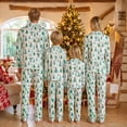 thumbnail image 4 of Christmas Family Matching Pajamas Sets Cute Tree Button up Long Sleeves Shirt and Elastic Pants, 4 of 10
