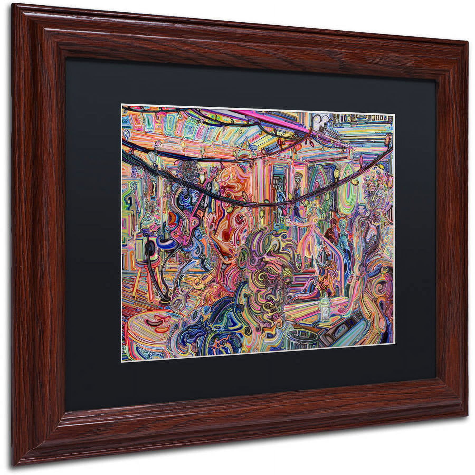 Trademark Fine Art "BBQ" Canvas Art by Josh Byer, Black Matte, Wood Frame